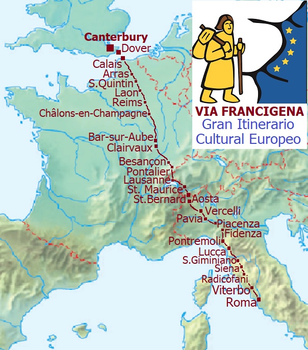 carte de la via francigena