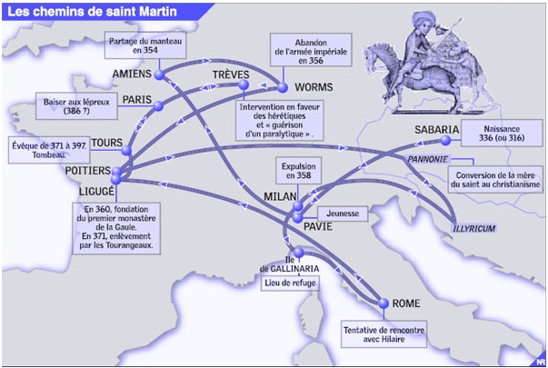 carte des chemins de saint martin